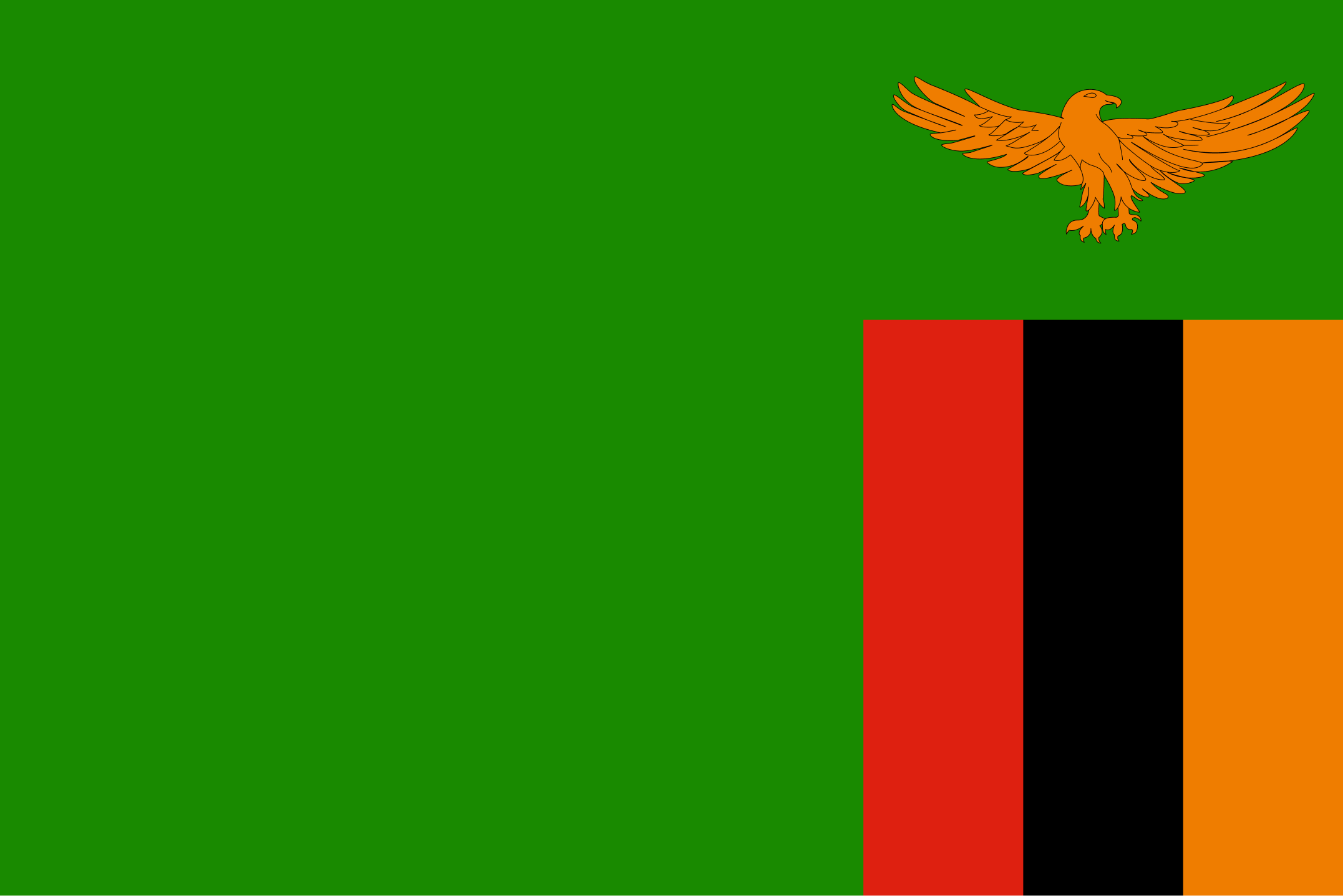 National flag of the Republic of Zambia