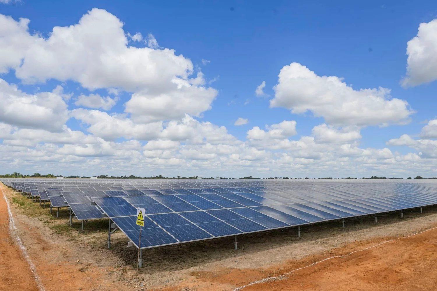 Solar panels at a Zambian energy project, photographed by the Presidential Delivery Unit